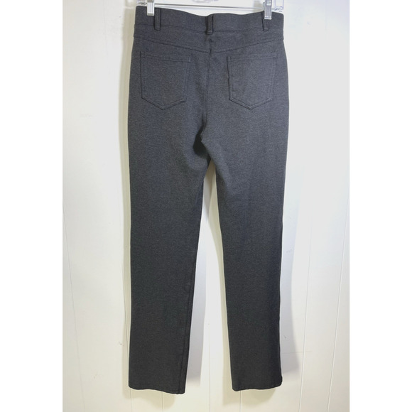 BETABRAND Straight Leg Stretch Knit Dress Pants Gray Heather Size Medium Pockets - Picture 2 of 10
